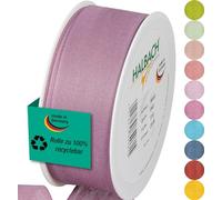 Halbach Seidenbänder Gift Ribbon Width 40 mm Length 25 m Ribbon Made in Germany Gift Ribbons in a Variety of Colours and Widths Perfect for Packaging and Decorating, Colour: Pale Berry