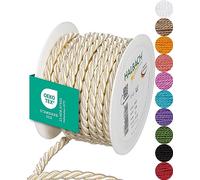 Halbach Seidenbänder Premium Cord (Cream), Width 8 mm, Length 10 m, Made in Germany and Oeko-Tex Certified, Shiny Satin Cord Made of Acetate