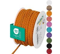 Halbach Seidenbänder Premium Cord (Dark Orange) | Width 4 mm Length 25 m | Made in Germany & Oeko-Tex Certified | Shiny Satin Cord Made of Acetate
