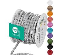 Halbach Seidenbänder Premium Cord (Light Grey) | Width 6 mm Length 10 m | Made in Germany & Oeko-Tex Certified | Shiny Satin Cord Made of Acetate