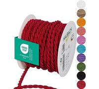 Halbach Seidenbänder Premium Cord (Red) | Width 6 mm Length 10 m | Made in Germany & Oeko-Tex Certified | Shiny Satin Cord Made of Acetate