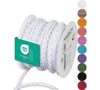 Halbach Seidenbänder Premium Cord (White) | Width 6 mm Length 10 m | Made in Germany & Oeko-Tex Certified | Shiny Satin Cord Made of Acetate