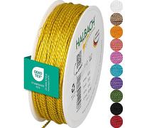 Halbach Seidenbänder Premium Cord (Yellow) | Width 2 mm Length 50 m | Made in Germany & Oeko-Tex Certified | Shiny Satin Cord Made of Acetate