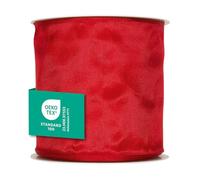 Halbach Seidenbänder Premium Gift Ribbon With Wired Edge - 100 mm Width, 25 m Length - Oeko-Tex 100 Certified Taffeta, Made in Germany - Red