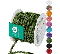 Halbach Seidenbänder Premium Satin Cord, 6mm Width, 10m Length, Moss Green, Decorative Cord for Gift Wrapping, Vase & Bag Decoration, Crafting with Children, Acetate Material
