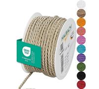 Halbach Seidenbänder Premium satin cord width 4 mm/length 25 m craft cord for decorating gifts, shiny cord made of acetate, decorative cord for crafts, colour: mother-of-pearl