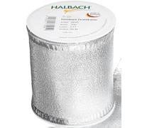 Halbach Seidenbänder Silver Gift Ribbon - Made in Germany - with Malleable Wired Edges | 100 mm x 20 m | Elegant Golden Ribbon for Wedding or Christmas