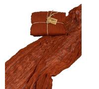 Halbach Seidenbänder Table Runner Width 70 cm Length 300 cm Washable Table Runner for Weddings, Birthdays or Table Decoration Slim Cotton Look Tablecloth Colour Cognac