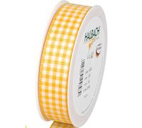 Halbach Seidenbänder Vicky Chequered Ribbon 25mm x 25m Yellow