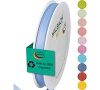 Halbach Silk Ribbons Gift Ribbon Width 10 mm Length 25 m Ribbon Made in Germany Gift Ribbons in a Variety of Colours and Widths Perfect for Packaging and Decorating, Colour: Sky Blue