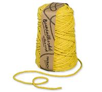 Halbach Silk Ribbons Recycled Cotton Cord Width 5 mm Length 80 m Sustainable Cotton Yarn for Macrame or DIY Crafts Colour: Yellow