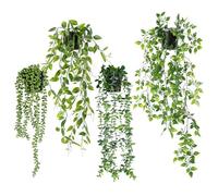 Halbur 4PCS Artificial Hanging Plants, Fake plants, Hanging Plant Pot such as Real, Ivy Artificial, Eucalyptus, Tear of the Lover Decoration, Mandala Vine for Indoor and Outdoor 47-80 cm