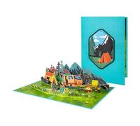 Halbur Pop Up Card Birthday Card 3D Greeting Card Camping Mountain Motorhome with Envelope Camping Money Gift Card Gifts Travel Voucher for Campers