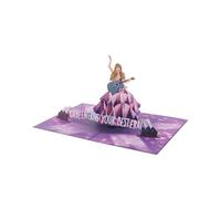 Halbur Pop Up Card Singer Pop Up Card Birthday, 3D Birthday Card Gifts for World Tour Fans, Purple Fantasy Greeting Card For Friends, Colleagues and Family Who Love Music