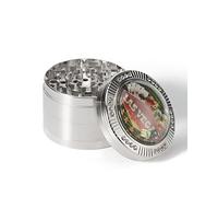 Halbur Spice Grinder, Herb Grinder Zinc Alloy Versatile 63mm with Scraper, Portable Durable Zinc Alloy Spice Grinder Good Seal Anti-Odour for Grinding Spices Dried in The Kitchen