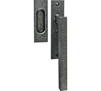 HALCÖ Lech 0104.007.00.0.01 Lifting Sliding Door Handle with Shell Handle (Inlet Handle) Made of Iron, Black Passivated, Silver