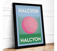 Halcyon Minimalist Framed Wall Art Print A2 Black