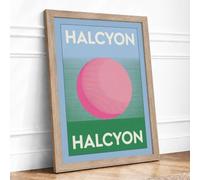 Halcyon Minimalist Framed Wall Art Print A4 Oak