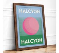 Halcyon Minimalist Framed Wall Art Print A4 Walnut
