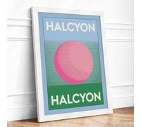 Halcyon Minimalist Framed Wall Art Print A4 White