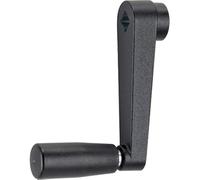 HALDER 24330.0422 Hand cranks/die-cast zinc, Black/Textured Matte, l=64 mm/s=10 mm