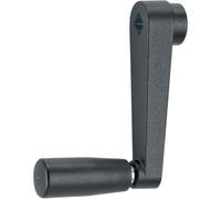 HALDER 24330.0424 Hand Cranks/Zinc Die-Cast, Black, Textured Matt, L = 80 mm/s=10 mm