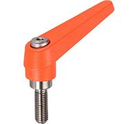 HALDER 24390.0441 Adjustable Clamping levers, Orange, d1=22 mm / d2=M10 / l1=20 mm