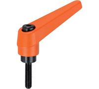 HALDER 24400.0451 Adjustable Clamping levers, Orange, d1=22 mm / d2=M10 / l1=25 mm