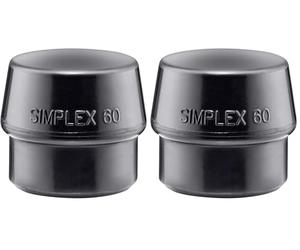 Halder 3202060 60 mm EH 3202 Rubber Simlpex Soft-Face Mallet Head - Multi-Colour (Pack of 2)