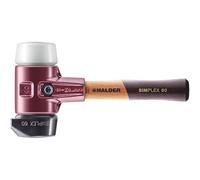 Halder Simplex 3027.262 Soft Hammer Rubber Composition with Base/Super Plastic, Malleable Cast Iron Housing Extra Short Wooden Handle, Diameter 60 mm