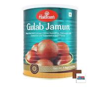 Haldiram Indian Sweets 1KG Gulab Jamun Tin | Rasgulla Tin Popular Indian Sweets For Every Occasions Rich Flavour/Dessert/Sweet Gifts/Festival/Celebrations Boxed Treatz (1KG, Gulab Jamun)