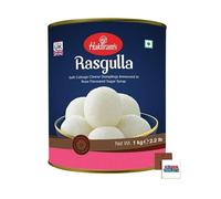 Haldiram Indian Sweets 1KG Gulab Jamun Tin | Rasgulla Tin Popular Indian Sweets For Every Occasions Rich Flavour/Dessert/Sweet Gifts/Festival/Celebrations Boxed Treatz (1KG, Rasgulla)