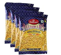 Haldiram Masala Moong Dal 200g (Pack of 4) - Crispy and Crunchy - Good Tea Time Snack - Tasty and Light Snack - Spicy Fried Split Mung Bean