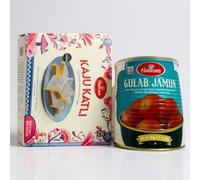 Haldiram Sweets Gift Bundle, Kaju Katli 300g and Gulab Jamun Tin 1kg, Traditional Indian Sweets Combination