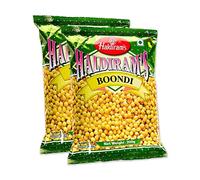 Haldiram's Boondi Plain| 200g | Spicy Fired Chick Peas Flour Puffs | Indian Origin | Indian Snack (Pack of 2)