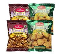 Haldiram'S Combo Navrattan and Samosa 200g Authentic Indian Snacks Delicious Traditional Vegetarian Treats Each Pack of 2
