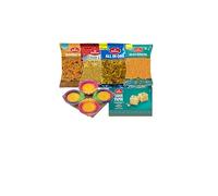 Haldiram's Gift Hamper Pack for All Occasions | Includes Plain Bhujia, Aloo Bhujia, All in One, Bombay Mix (200g Each), Soan Papdi (500g), and a Set of 4 Waxed Diyas | Complete Festive Gift Pack