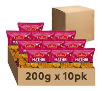 Haldirams Mathri 200g, Indian Snacks & Savouries - Namkeen - (Pack of 10)