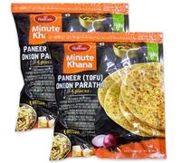 Haldirams Paneer (Tofu) Onion Paratha - Delicious Indian Flatbread Stuffed with Paneer, Tofu & Onion, Ready to Cook & Serve, 400g (Pack of 2)