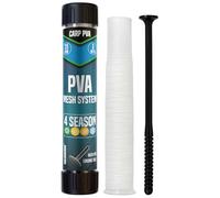 Haldorádó Carp PVA Mesh System 25mm x 5m - All-Season Water Soluble Fishing Bait Net with Loading Tube & Compression Tool - Quick Dissolve Carp Fishing Tackle for Pellets & Boilies