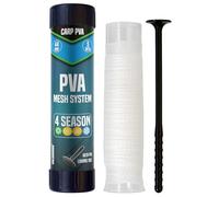 Haldorádó Carp PVA Mesh System 44mm x 5m - All-Season Water Soluble Fishing Bait Net with Loading Tube & Compression Tool - Quick Dissolve Carp Fishing Tackle for Pellets & Boilies