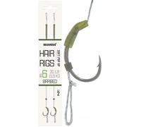 Haldorado Hair Rigs, Size 6 Barbed Hooks, Soft Pop Up, 22cm Length, 13.6kg/30lb, 2-Qty