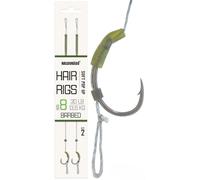 Haldorado Hair Rigs, Size 8 Barbed Hooks, Soft Pop Up, 22cm Length, 13.6kg/30lb, 2-Qty