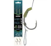 Haldorado Hair Rigs with Size 8 Barbed Hooks for Soft Pop Up, 22cm Length, 13.6kg/30lb, 2-Qty