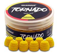 Haldorado Tornado Smoking or Bleeding Pellet Boilie Bait, Wafters for Carp Fishing, Special Shape, 100% Biodegradable,12 mm wide and 11 mm long, Yellow, N-Butyric+Pineapple