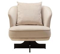 Hale Lounge Chair - Swivel - Cream Velvet Fabric