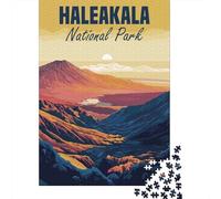 Haleakala National Park Poster Travel Puzzle 1000 Pieces, Vintage Architecture Destination, Birthday Gift for Home Décor Fans, Decorative Artwork, Paper Board, 70x50cm/1000pcs