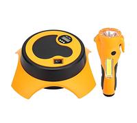 Halearo 12V Electric Car Tyre Inflator Pump with Torch Set, Portable and Fast Inflation, Ideal for Emergency Situations, Orange Color, 1 Set