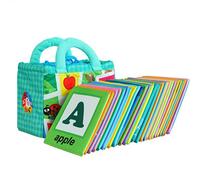 Halearo 26Pcs Soft Alphabet Cards for Kids, Colorful Cloth Books for Learning ABCs, Durable Fabric for 0-6 Years, Ideal for Playrooms (Blue)