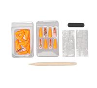 Halearo 30pcs Halloween False Nails Women Full Cover Fake Nails Set with Bright Delicate Patterns for Holiday Party DIY Art (0070-FD06)